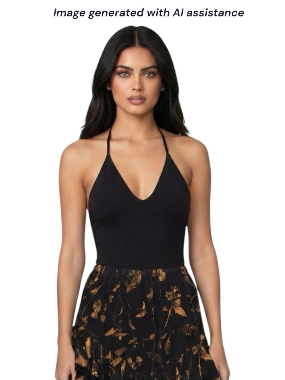AFRM (Nordstrom) 3X black Hara T-Back Rib Bodysuit
